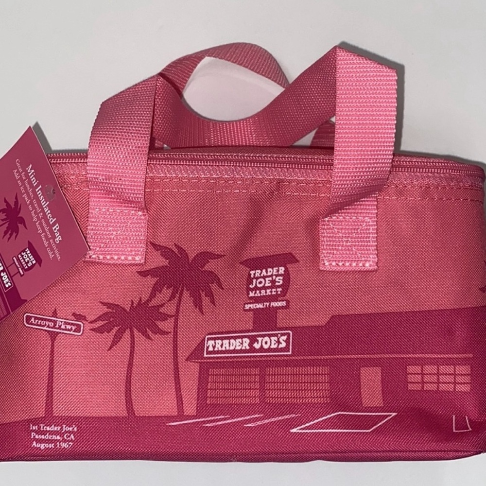 NWT Trader Joe’s Pastel Pink MINI Insulated Cooler Bag.